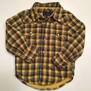 Stella McCartney Western Button Down‎ Shirt Snaps Plaid Cotton Thicker